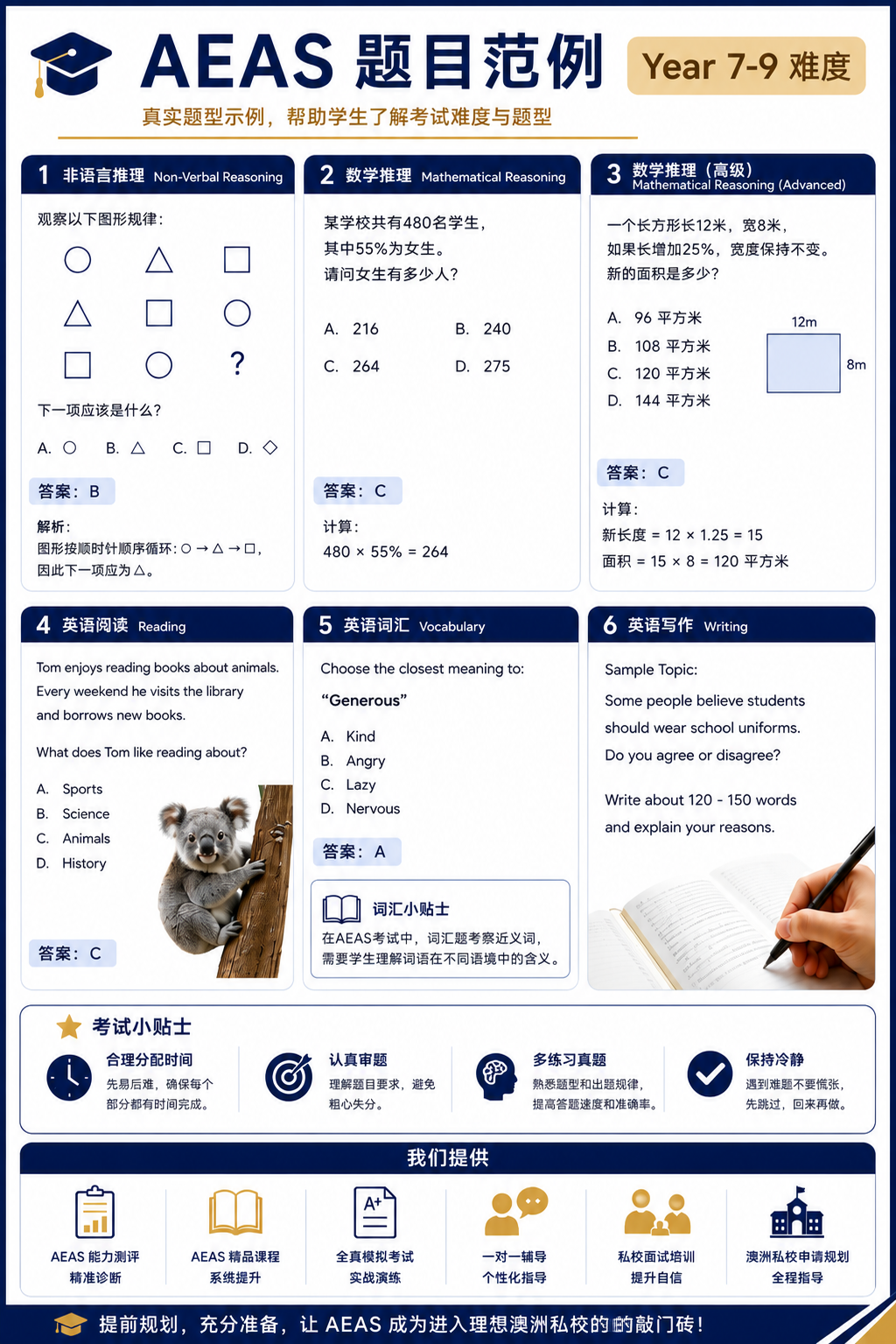 AEAS Year 7-9 题目范例